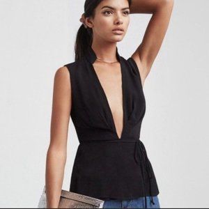 REFORMATION Black Adley Top XS